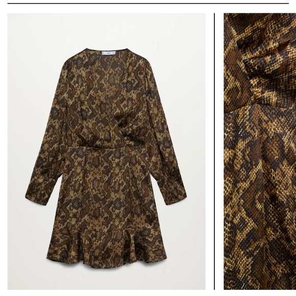 NWT Mango Snakeskin Dress 8 - Picture 9 of 10